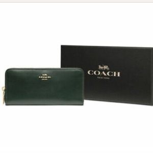 NWT❗️COACH Amazon Green Accordion Zip Long Wallet